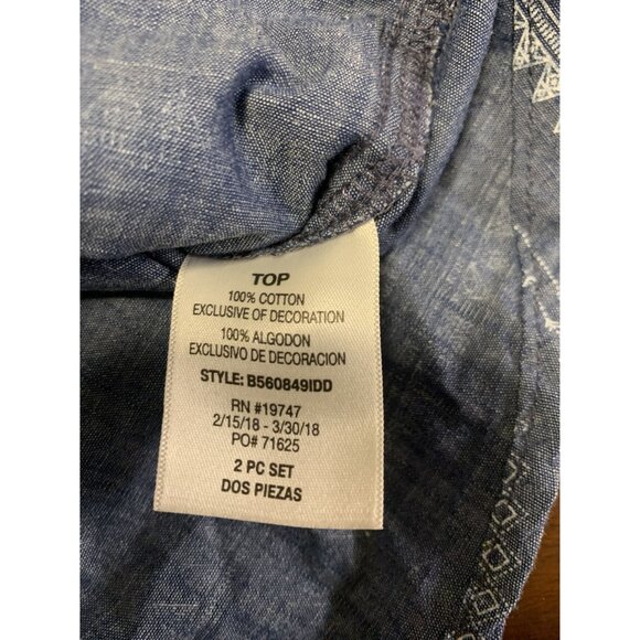 Baby B.U.M. 12M Cotton Aztec Print Button-Up Shirt Blue & White - Picture 5 of 5